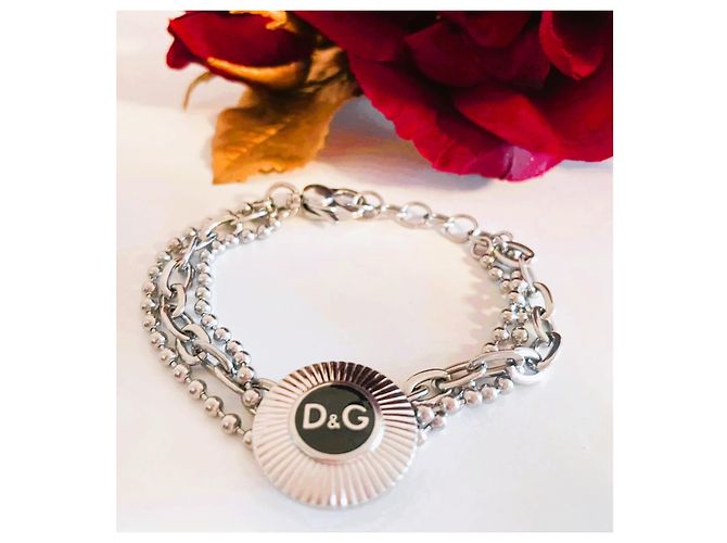 Bracciale Dolce & Gabbana DJ1041 argento e nero - vista 2