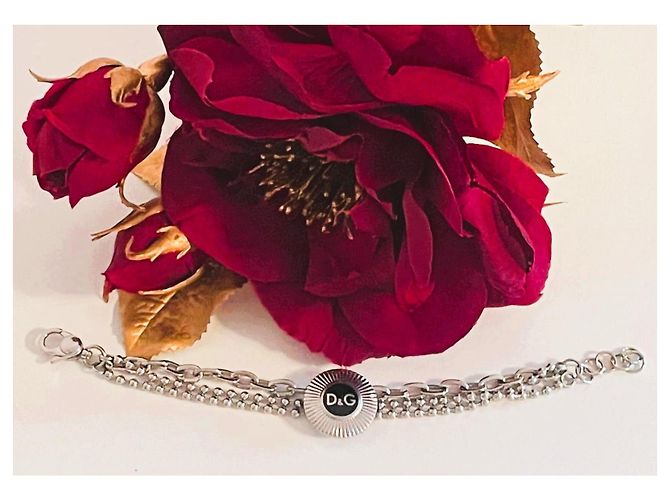 Bracciale Dolce & Gabbana DJ1041 argento e nero - vista 5