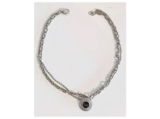 Collana Dolce & Gabbana DJ1040 con medaglione logo Argento - vista 11