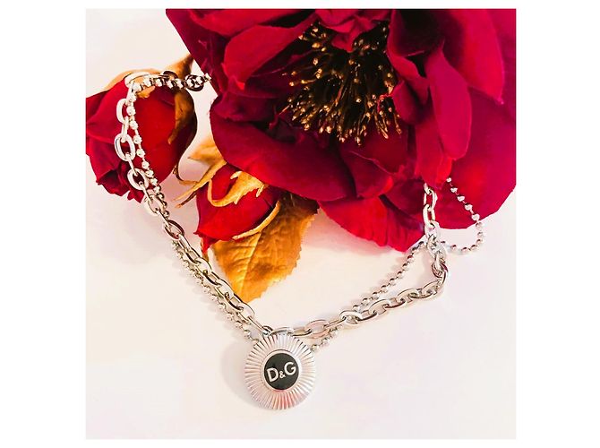 Collana Dolce & Gabbana DJ1040 con medaglione logo Argento - vista 14