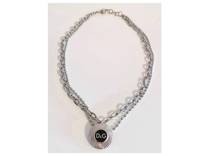 Collana Dolce & Gabbana DJ1040 con medaglione logo Argento - vista 5