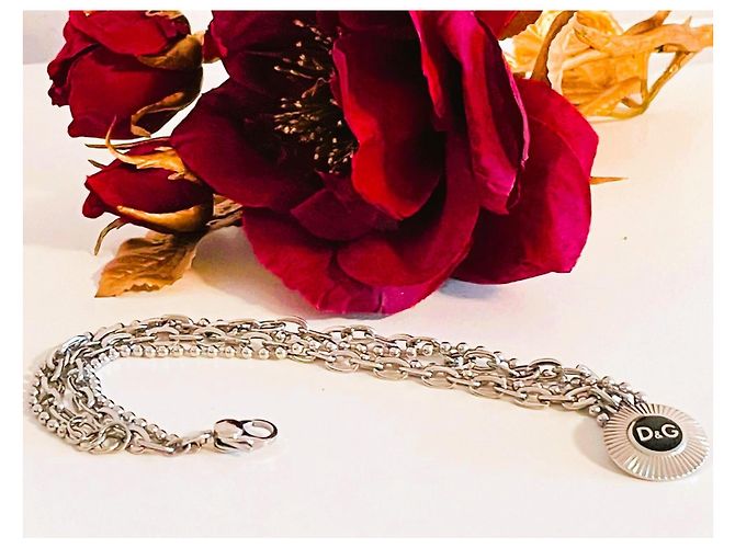 Collana Dolce & Gabbana DJ1040 con medaglione logo Argento - vista 7
