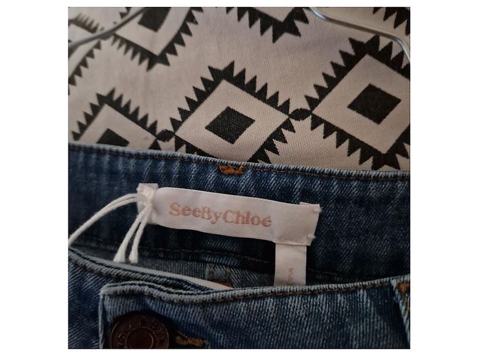 See By Chloé Jeansrock mit Volants Blau - Ansicht 2