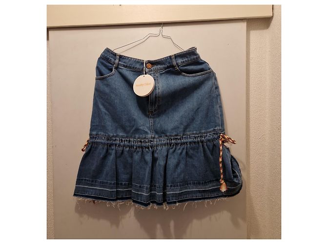See By Chloé Jeansrock mit Volants Blau - Ansicht 3