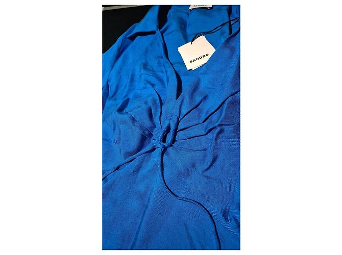 Sandro Pompei Kleid blau zum Binden - Ansicht 3
