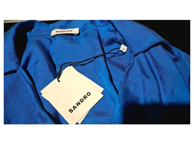 Sandro Pompei Kleid blau zum Binden - Ansicht 4