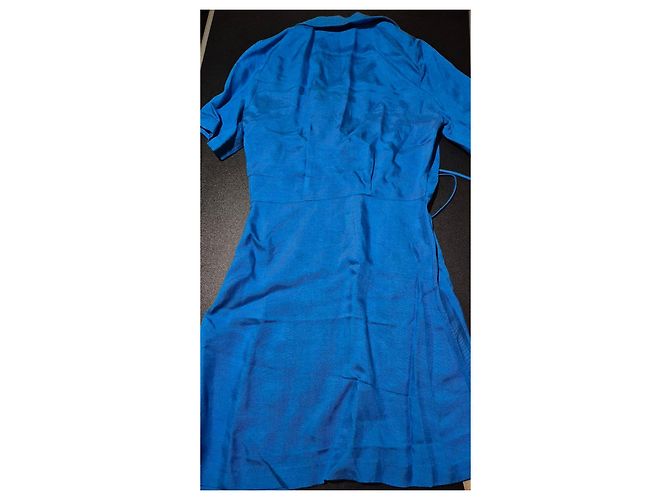Sandro Pompei Kleid blau zum Binden - Ansicht 8