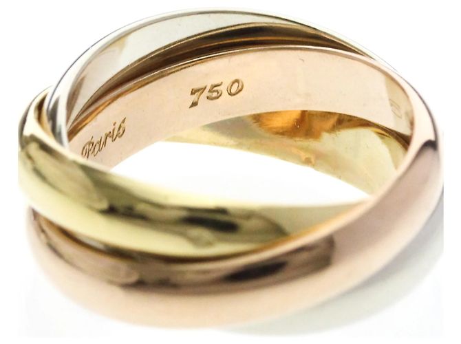 Anello Cartier Trinity in oro rosa bianco e giallo 18K D'oro - vista 6