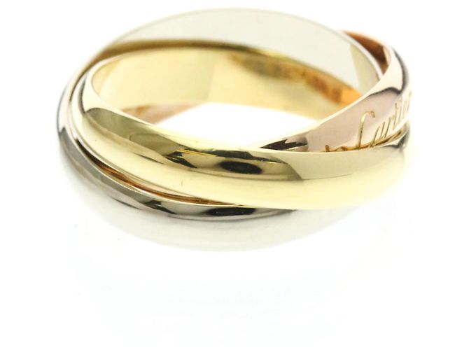 Anello Cartier Trinity in oro rosa bianco e giallo D'oro - vista 4
