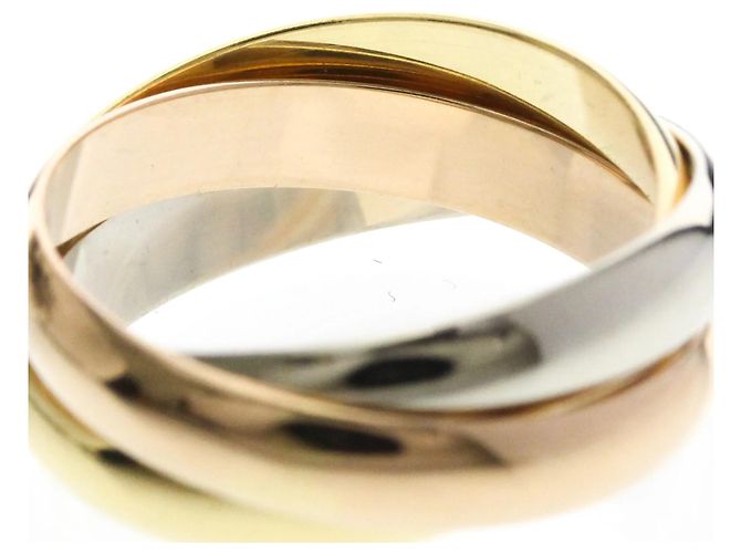 Anello Cartier Trinity in oro rosa bianco e giallo D'oro - vista 8