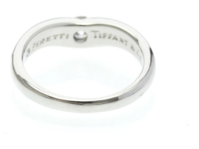 Tiffany & Co Anello Tiffany Curved Band Diamond Argento - vista 3