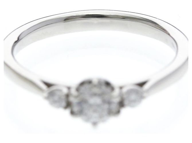 Autre Marque Platin-Diamant-Verlobungsring Silber - Ansicht 5