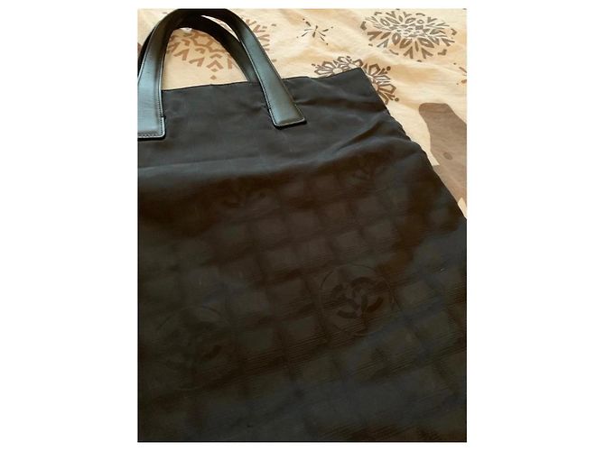 Borsa Shopper Chanel Travel Line in Tela Nera Nero - vista 2