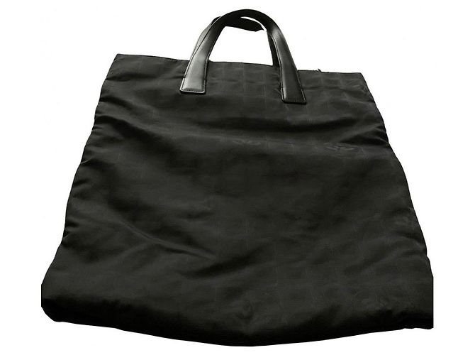 Borsa Shopper Chanel Travel Line in Tela Nera Nero - vista 3