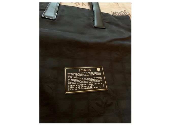 Borsa Shopper Chanel Travel Line in Tela Nera Nero - vista 5