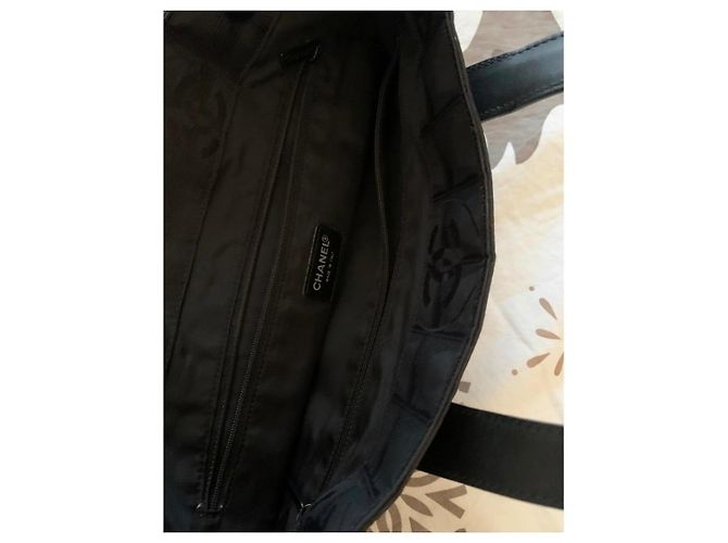 Borsa Shopper Chanel Travel Line in Tela Nera Nero - vista 6