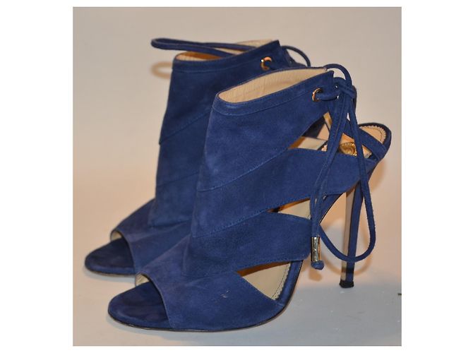 Sandali Elisabetta Franchi in Pelle Scamosciata Blu - vista 2