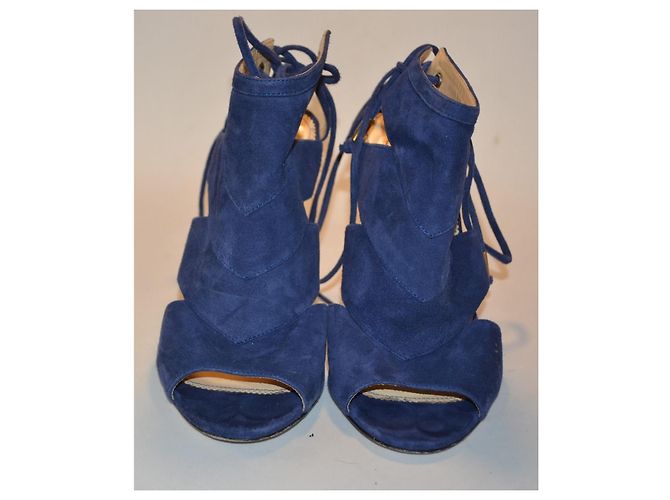 Sandali Elisabetta Franchi in Pelle Scamosciata Blu - vista 3