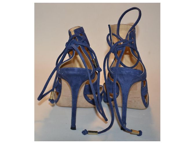 Sandali Elisabetta Franchi in Pelle Scamosciata Blu - vista 4
