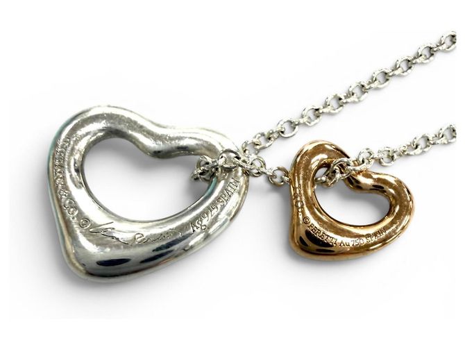 Tiffany & Co Collana con pendente Tiffany Elsa Peretti Open Heart Argento D'oro - vista 8