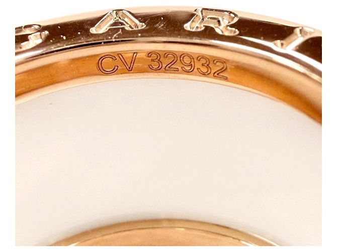 Bulgari Anello B.zero1 in oro rosa e ceramica di Bvlgari Bianco D'oro - vista 7