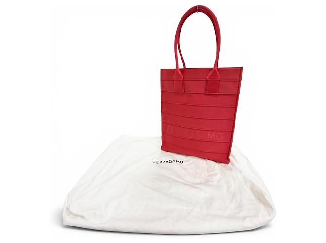 Sac cabas en cuir rouge Salvatore Ferragamo - vue 2