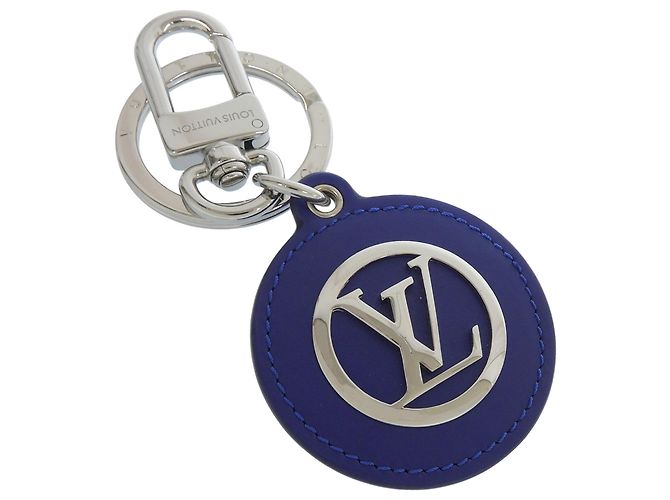 Portachiavi in pelle blu Louis Vuitton - vista 4