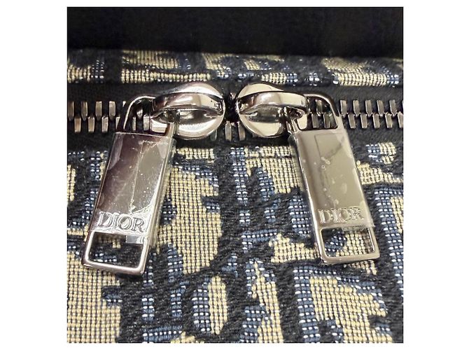 Christian Dior Borsa a tracolla in pelle Dior Homme Lango 26 Beige Blu navy - vista 12
