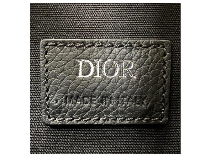 Christian Dior Borsa a tracolla in pelle Dior Homme Lango 26 Beige Blu navy - vista 14