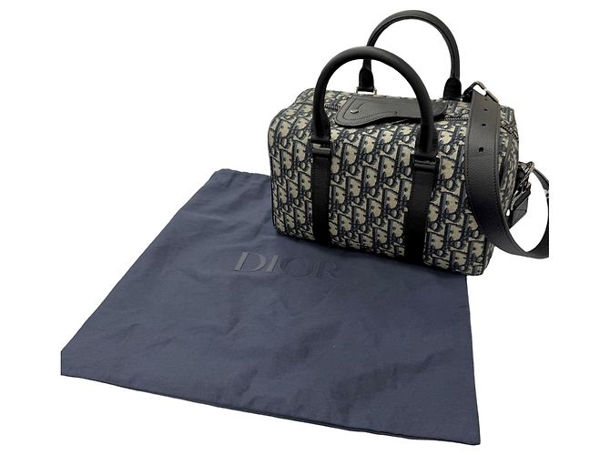 Christian Dior Borsa a tracolla in pelle Dior Homme Lango 26 Beige Blu navy - vista 2