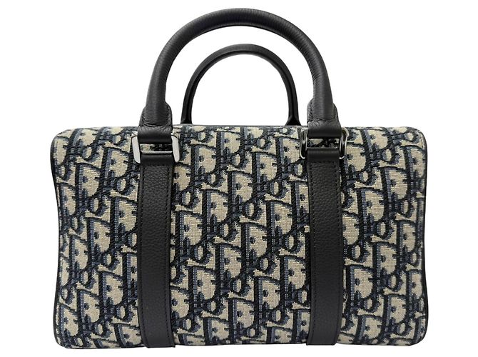 Christian Dior Borsa a tracolla in pelle Dior Homme Lango 26 Beige Blu navy - vista 4