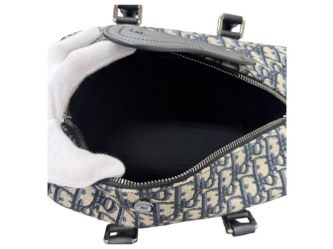 Christian Dior Borsa a tracolla in pelle Dior Homme Lango 26 Beige Blu navy - vista 5