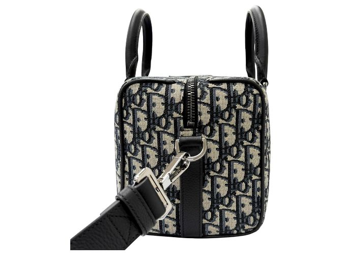 Christian Dior Borsa a tracolla in pelle Dior Homme Lango 26 Beige Blu navy - vista 6