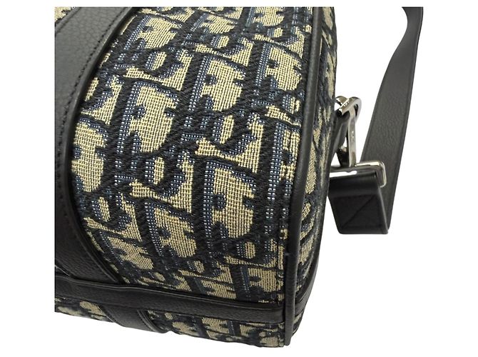 Christian Dior Borsa a tracolla in pelle Dior Homme Lango 26 Beige Blu navy - vista 8