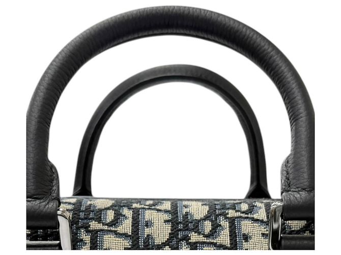 Christian Dior Borsa a tracolla in pelle Dior Homme Lango 26 Beige Blu navy - vista 9