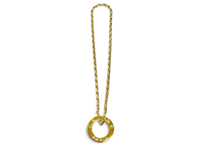 Céline Collana CELINE Vintage Circle Logo D'oro - vista 3