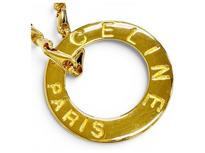 Céline Collana CELINE Vintage Circle Logo D'oro - vista 4