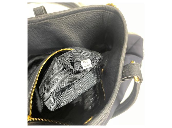 Borsa Tote in Nylon Blu Navy Prada - vista 7