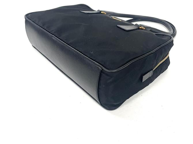 Borsa Tote Prada con logo Triangle Nero - vista 3