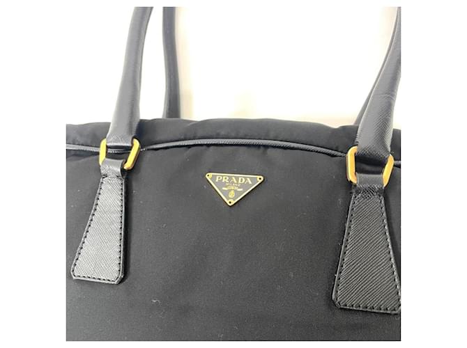 Borsa Tote Prada con logo Triangle Nero - vista 4