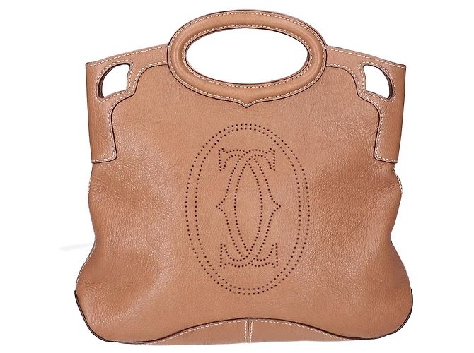 Borsa Cartier Marcello de Leather anni 90 Cammello - vista 3