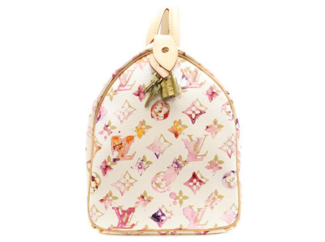Borsa Boston Louis Vuitton Monogram Watercolor VVN Speedy 30 Bianco - vista 2