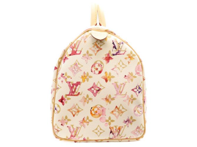 Borsa Boston Louis Vuitton Monogram Watercolor VVN Speedy 30 Bianco - vista 4