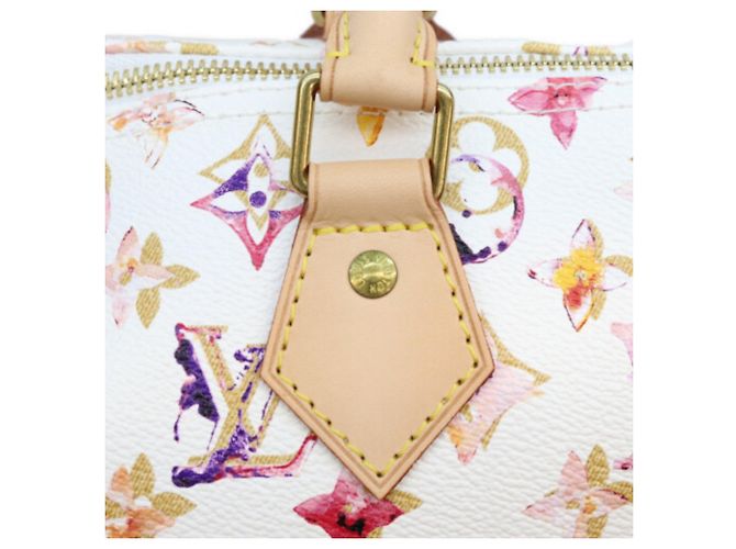 Borsa Boston Louis Vuitton Monogram Watercolor VVN Speedy 30 Bianco - vista 7