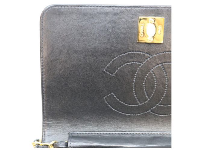 Borsa a Spalla Chanel Black Gold Hardware Turnlock Full Flap Mini Matelassé 19 Nero - vista 14