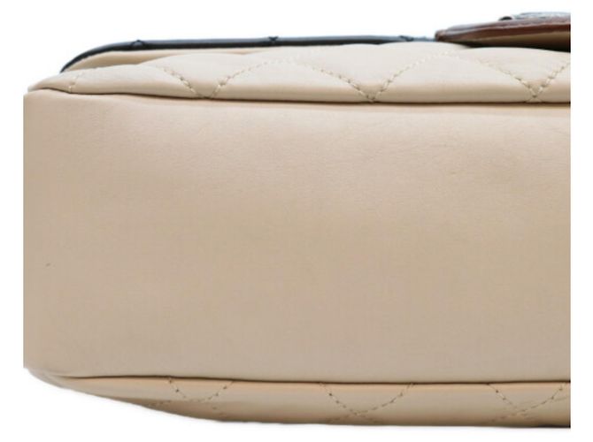 Borsa a tracolla Chanel in pelle di vitello nera e avorio Nero Crudo - vista 11