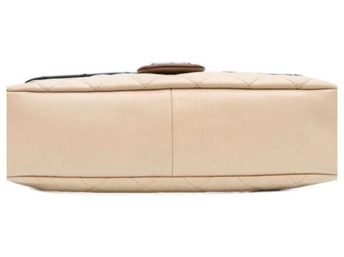 Borsa a tracolla Chanel in pelle di vitello nera e avorio Nero Crudo - vista 5