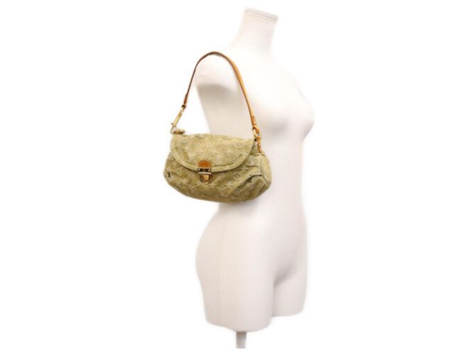LOUIS VUITTON M95217 Borsa Mini Pleaty in denim Monogram Lichen Beige Verde - vista 13
