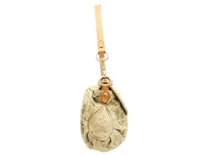 LOUIS VUITTON M95217 Borsa Mini Pleaty in denim Monogram Lichen Beige Verde - vista 4
