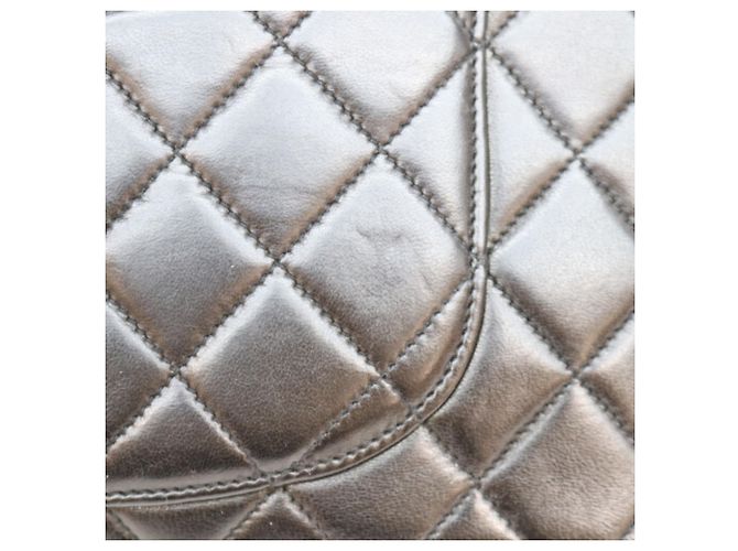 Timeless Borsa a Spalla Chanel Black Lambskin Double Flap Matelassé Nero - vista 14